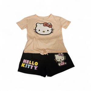 Hello Kitty by Sanrio Girl's 2-Piece Set – Tie-Front Tee & Shorts – Size 5/6